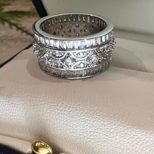 Art Deco Filigree Ring Pavé Diamond Band 18K Gold & 925-Very beautiful!